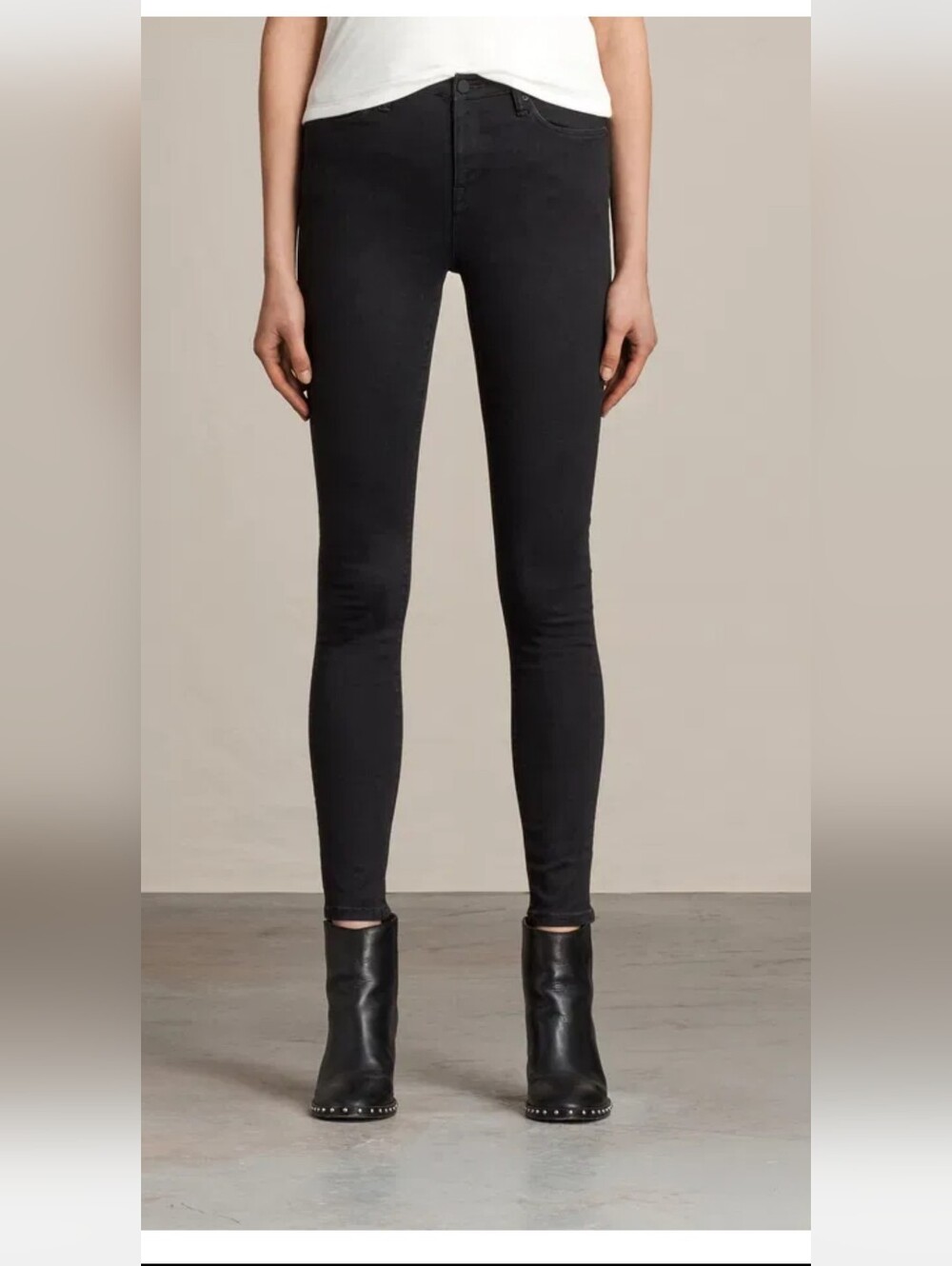 Allsaints Eve Lux Black Jeans Nwot W26